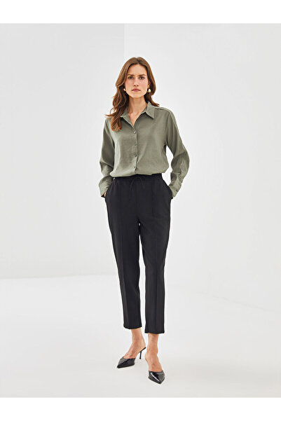 LC Waikiki Classic Khaki Women's Shirt - Relaxed Fit