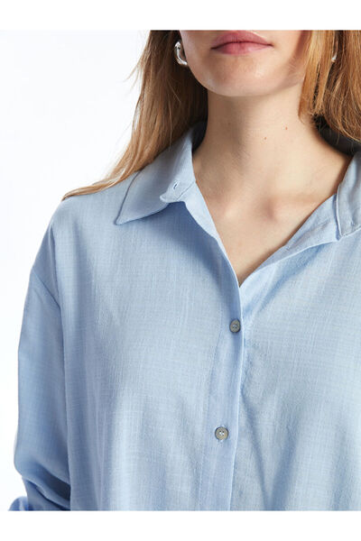 LC Waikiki Düz Uzun Kollu Oversize Kadın Gömlek