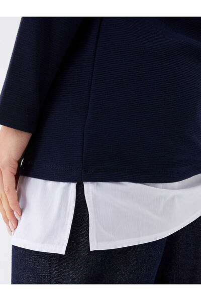 LC Waikiki Női tunika - Crew nyakú, tömör, hosszú ujjú