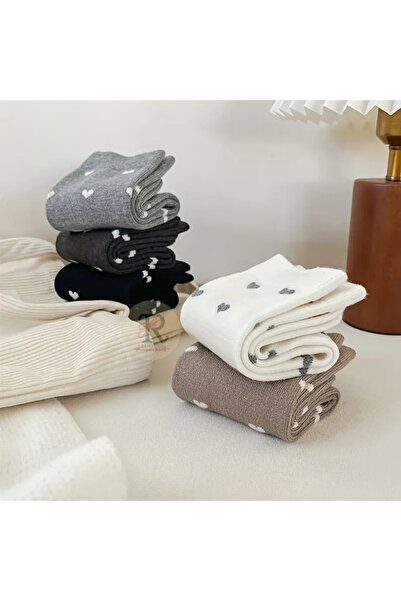 trampler 5 чифта дамски цветни дълги чорапи с шарка на сърце, дамски колежански сезонни чорапи