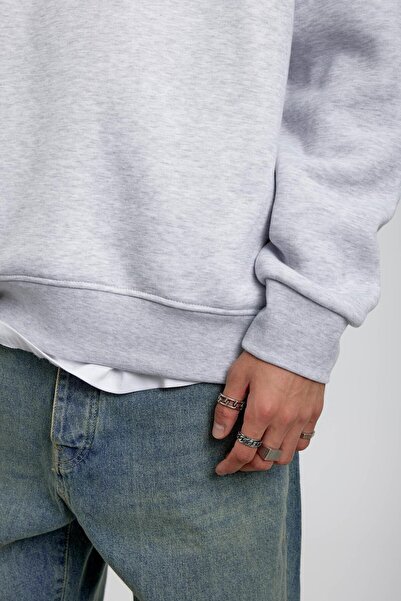 NOMARC Γκρι φούτερ με στάμπα Holiday Palm