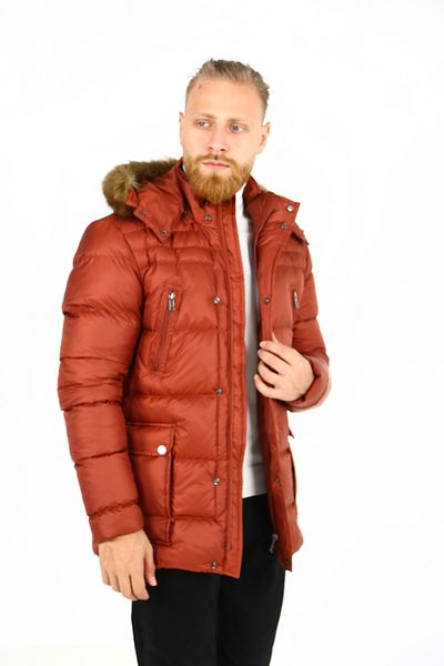 DAKSEL Brg Men's Brick Color Coat-Mont Windproof