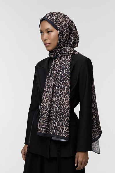Qef Leopard Patterned Daily Print Shawl