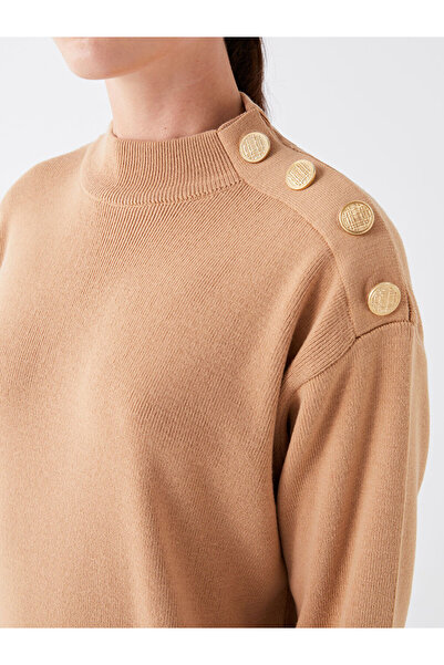 LC Waikiki Μισό ζιβάγκο oversized Γυναικείο πλεκτό τουνίκ - W3FY30Z8