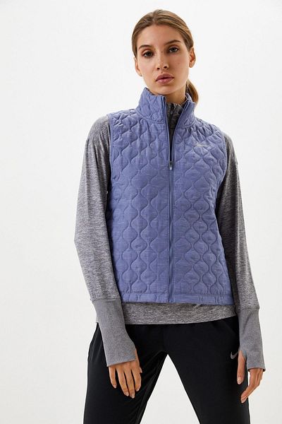 Nike W Aerolayer Running Vest Blue Insulated Women's Fit Running Vest Blue