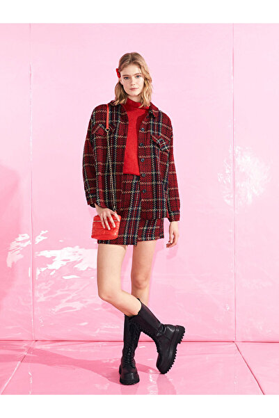 LC Waikiki Esvab • Modern & Distinctive Belted Checkered Embroidered Women's ...