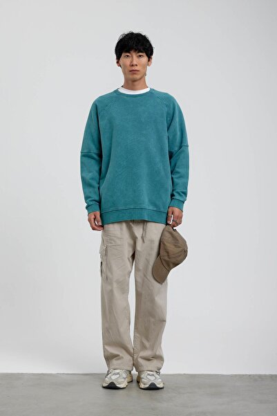 NOMARC Πράσινο φούτερ με λαιμόκοψη που πλένεται