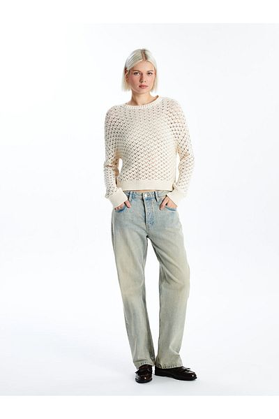 LC Waikiki Μακρυμάνικο Crew Neck Oversize Πλεκτό Γυναικείο πουλόβερ - W4hı68z8