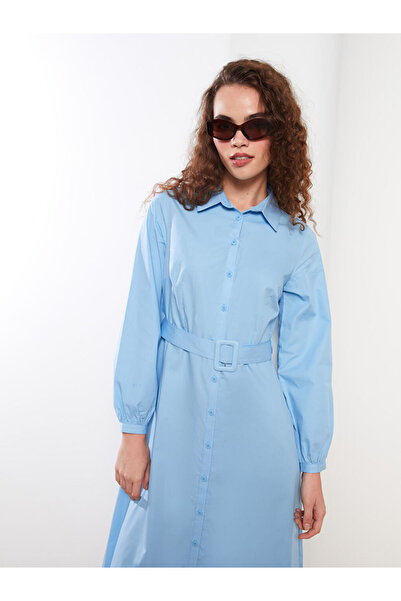 LC Waikiki Απλό μακρυμάνικο γυναικείο πουκάμισο από ποπλίνα