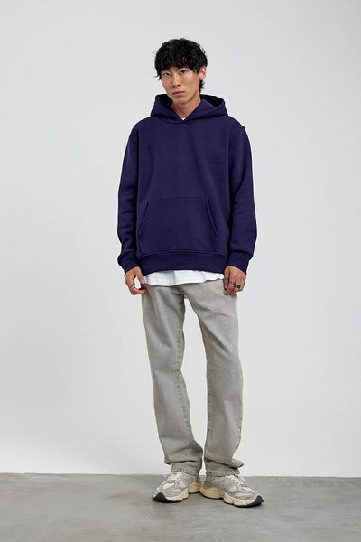 NOMARC Μπλουζάκι με κουκούλα Navy Blue Basic Hooded