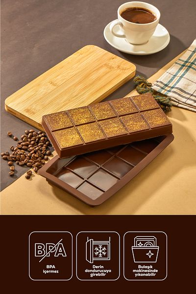 Vienev Set of 2 Large Size Silicone Dubai Chocolate Molds