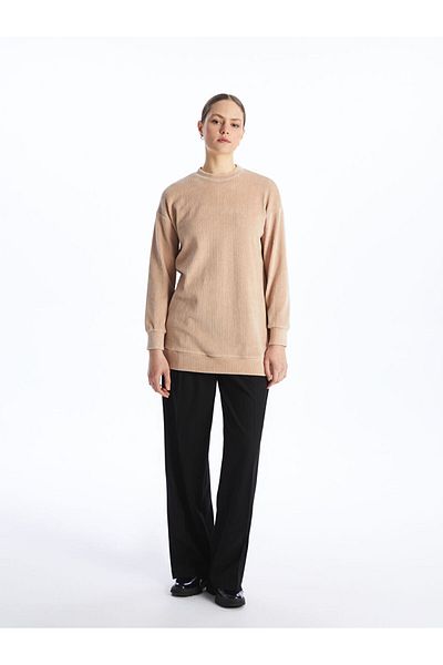 LC Waikiki Lw - Crew Neck Plain Long Sleeve Velvet Women's Tunic