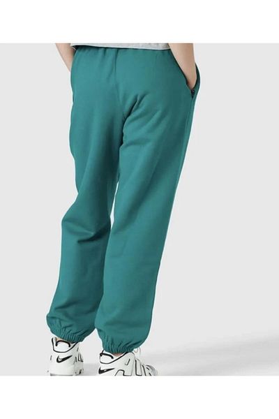 Nike Green Fleece Pant - Solo Swoosh Loose Cut High Waist Sweatpants for Women