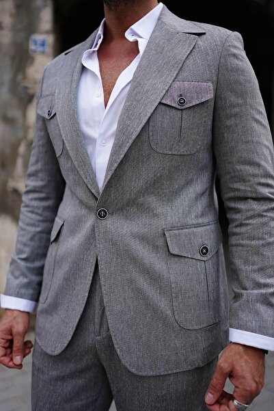 Fc Plus İSPANYOL YAKA SAFARİ TAKIM ELBİSE