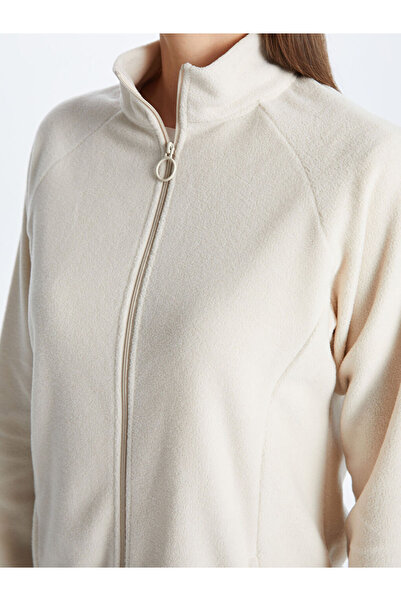 LC Waikiki Γυναικεία ζακέτα από φλις μασίφ μακρυμάνικο γιακά