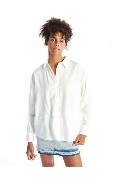 LC Waikiki oversized Γυναικείο πουκάμισο Aerobin - Απλό μακρυμάνικο