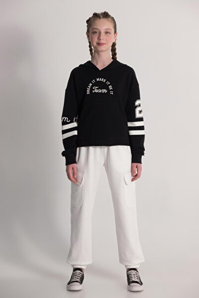 Dmb Детска суитшърт за момичета 9-14 години, черна