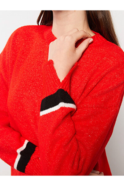 LC Waikiki Crew Neck Plain Long Sleeve Oversize Women's Knitwear Tunic