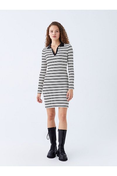 LC Waikiki Γυναικείο μακρυμάνικο φόρεμα XSIDE Polo λαιμόκοψη