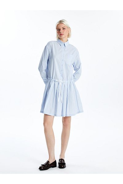 LC Waikiki Rochie de damă cu guler cămașă în dungi