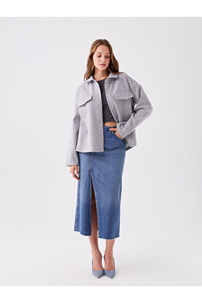 LC Waikiki Düz Uzun Kollu Kadın Gömlek Ceket