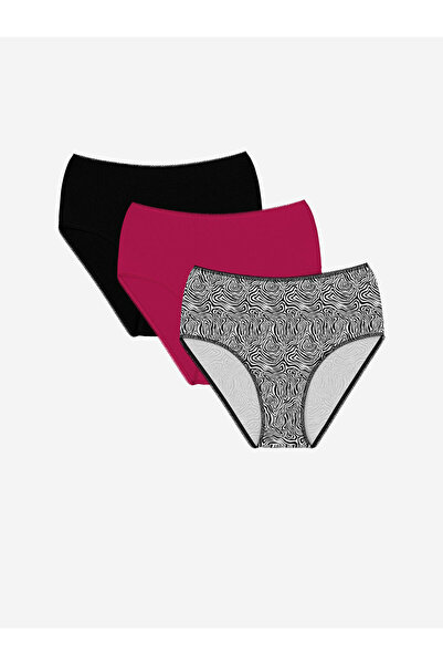 LC Waikiki Black Patterned Classic Panties 3-Pack