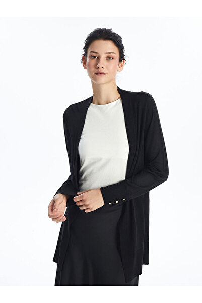 LC Waikiki Shawl Collar Plain Long Sleeve Women's Knitwear Cardigan