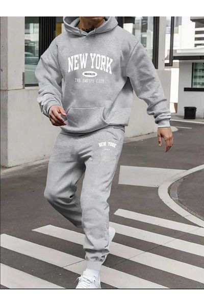 Elfa Tekstil Unisex New York Printed Tracksuit Set