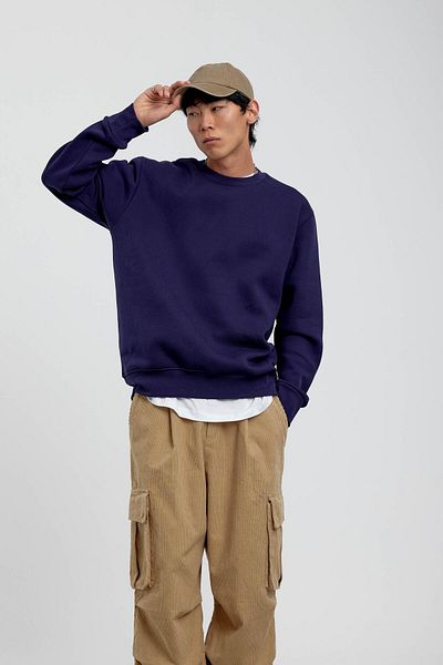 NOMARC Μπλουζάκι με λαιμόκοψη Navy Blue Basic Hooded