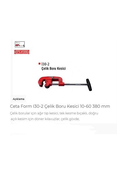 CETA FORM I30-2 Steel Pipe Cutter 10-60 380 Mm