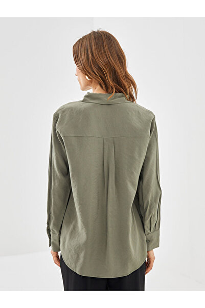 LC Waikiki Classic Khaki Women's Shirt - Relaxed Fit