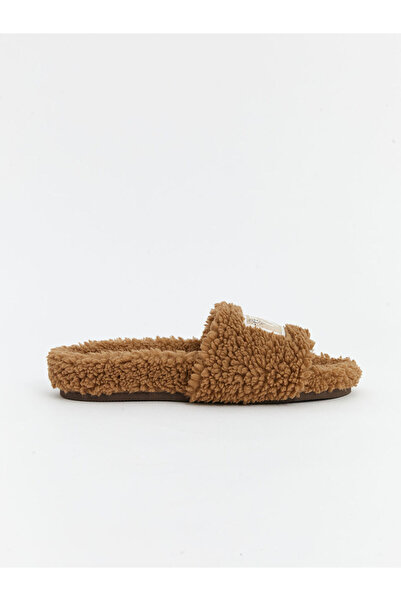 LC Waikiki Brown Plush Women's House Slippers