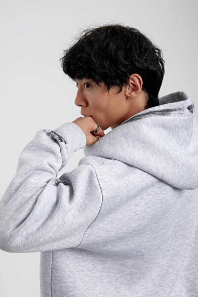 NOMARC Світшот з капюшоном і написом «Gri Harvest 7»