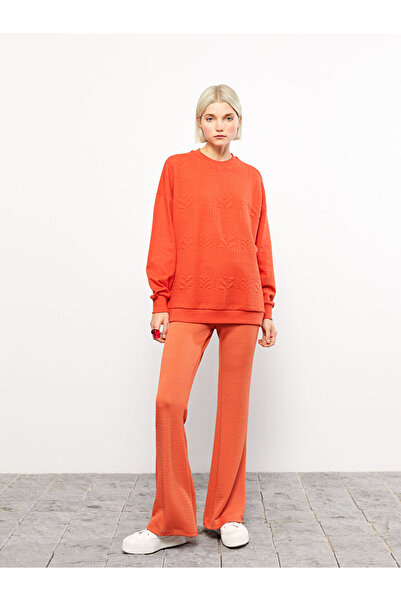 LC Waikiki Orange Flared Self-Patterned Women's Trousers