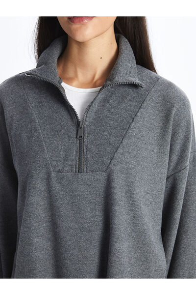 LC Waikiki Magas gallérú, sima, hosszú ujjú, túlméretezett női kötött pulóver