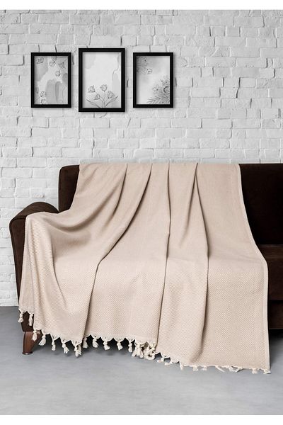Denizli Concept Μπεζ μοντέρνο κάλυμμα καναπέ - Σετ 2 170x230cm