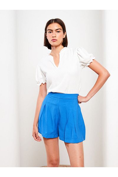 LC Waikiki Pantaloni scurți drepti, confortabili, cu talie înaltă, pentru femei