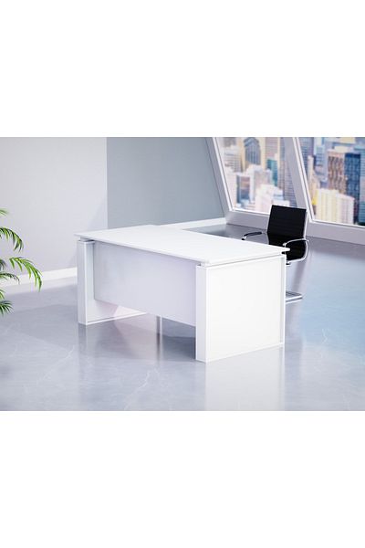 Mahmayi Premium White Modern Office Workstation 140 cm