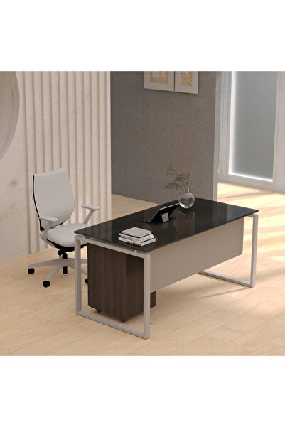 Mahmayi Glas 4116 Black Modern Workstation