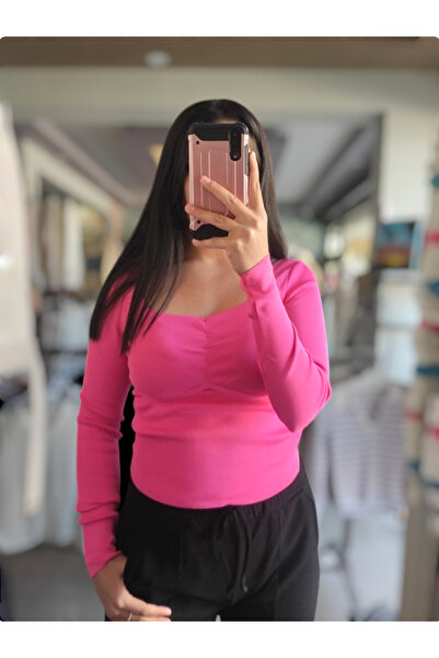 Sublime Butik Bluză de damă, fără bretele, detaliată, care se lipește de corp