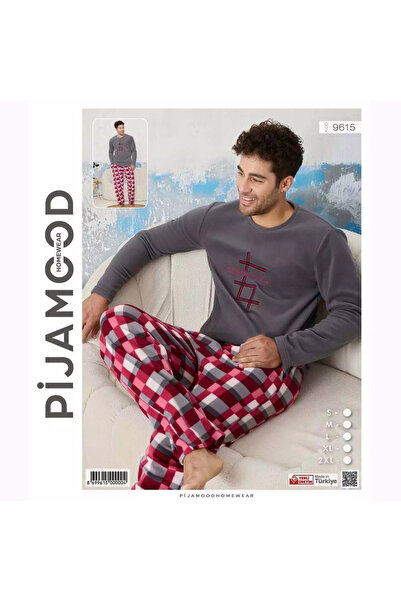PİJAMOOD ERKEK POLAR SIFIR YAKA PİJAMA TAKIMI