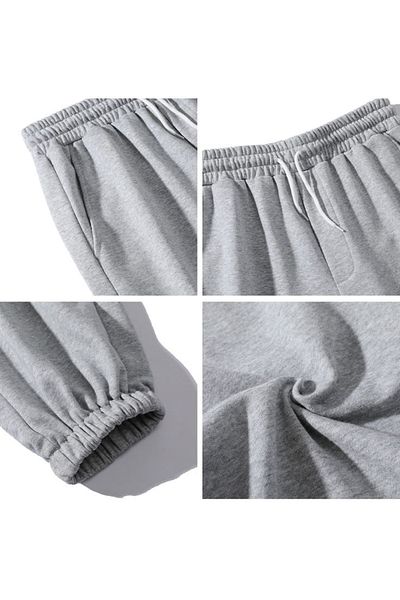 FUNSTYLE Gray Black Cotton Thick Winter Sweatpants 2 Pack