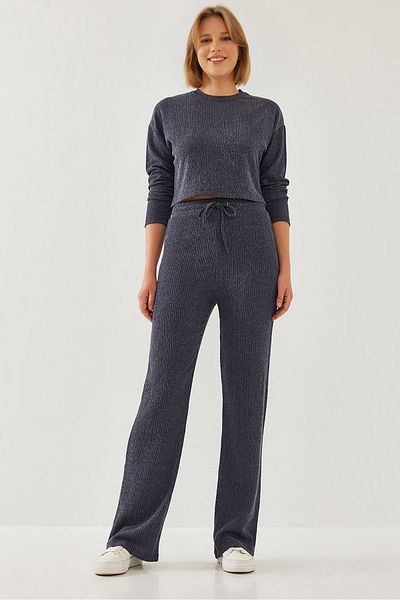 Bianco Lucci Damen-Basic-Unterteil-Oberteil-Set mit Taillenschnürung 60351198