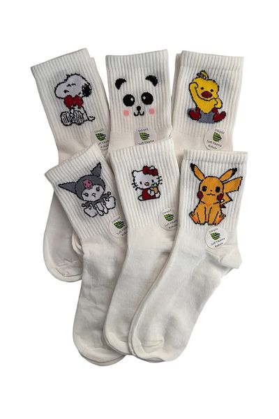 çorapdunyam Pack of 6 Bamboo Seamless College Tennis Socks - Washable and Perfumed Fun