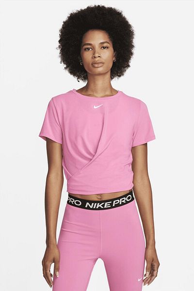 Nike Γυναικείο κοντομάνικο μπλουζάκι Pink Dri Fit One Luxe Twist