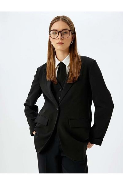 Koton Jachetă neagră de damă 5WAK10048EK