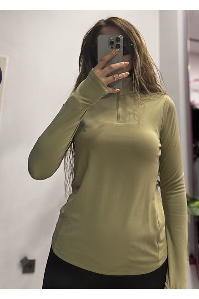 Daves Premium Quality Half Zipper Finger Detailed Blouse--Soft Inside Fleece
