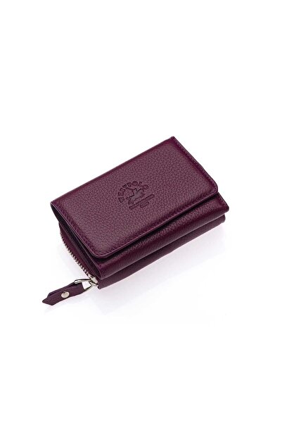 Westpolo Kadın Mor Bol Kartlıklı Kağıt Para Bölmeli Hakiki Deri Cüzdan Kartlı...