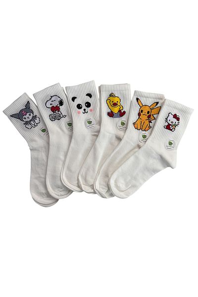 çorapdunyam Pack of 6 Bamboo Seamless College Tennis Socks - Washable and Perfumed Fun