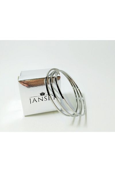 Janset 3-piece Steel Ajda Bracelet - Square Circle Model